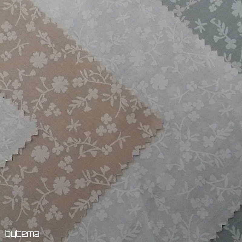 Baumwoll-Dekostoff MARGELIE Blumen BEIGE