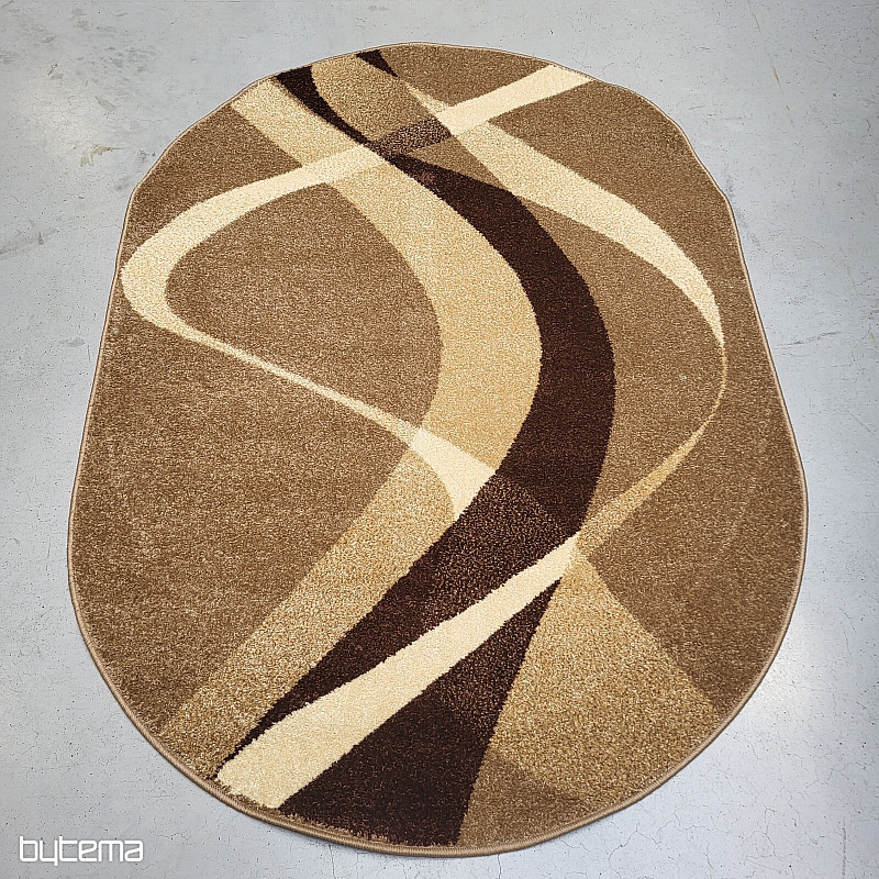 Ovaler Teppich Braunbeige