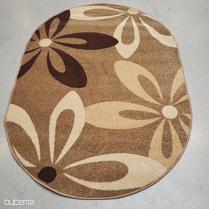 Ovaler Teppich Kakaobeige FLOWER