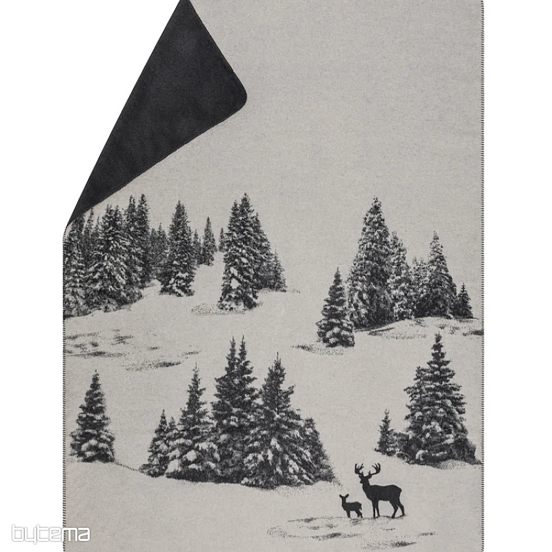 Decke DF SAVONA SNOWY DEER grau