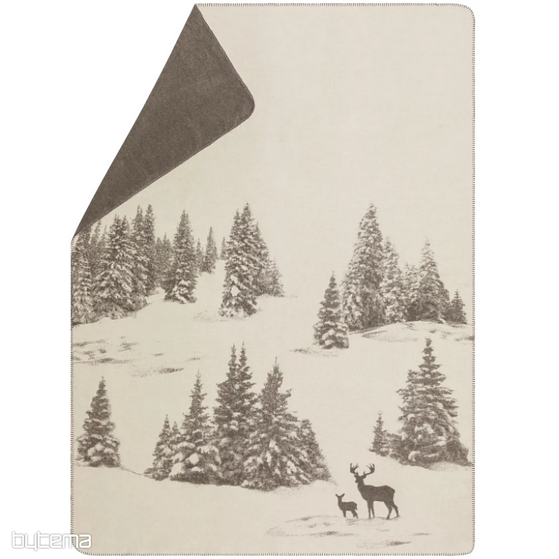 Decke DF SAVONA SNOWY DEER creme