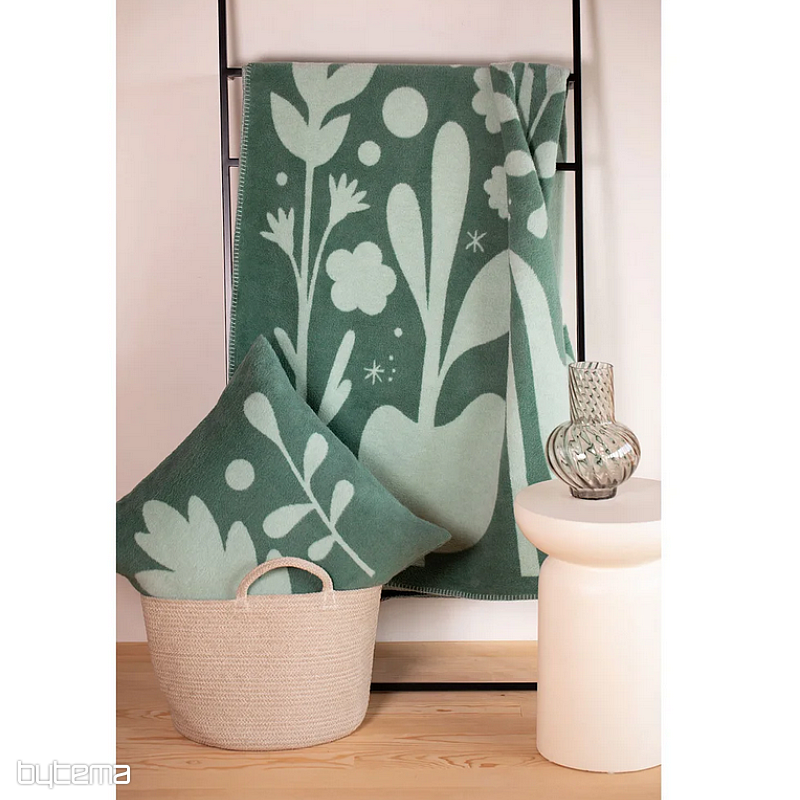 Decke DF SAVONA FOLKLORE FLOWERS GREEN
