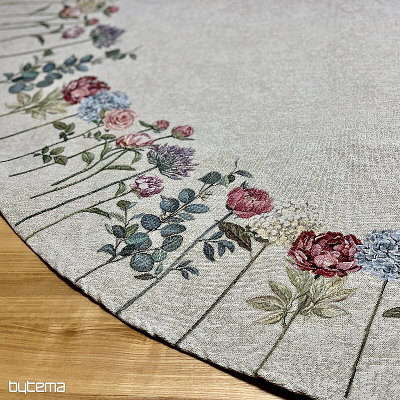 Runde Wandteppich-Tischdecke FLORES TIME