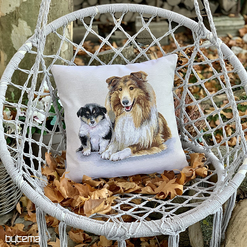 Wandteppichbezug Colli und Welpe