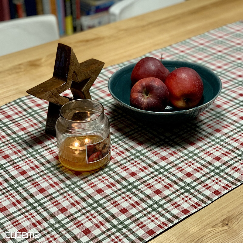 Weihnachtstischdecke und Schal im schottischen Shelley-Karo-Muster