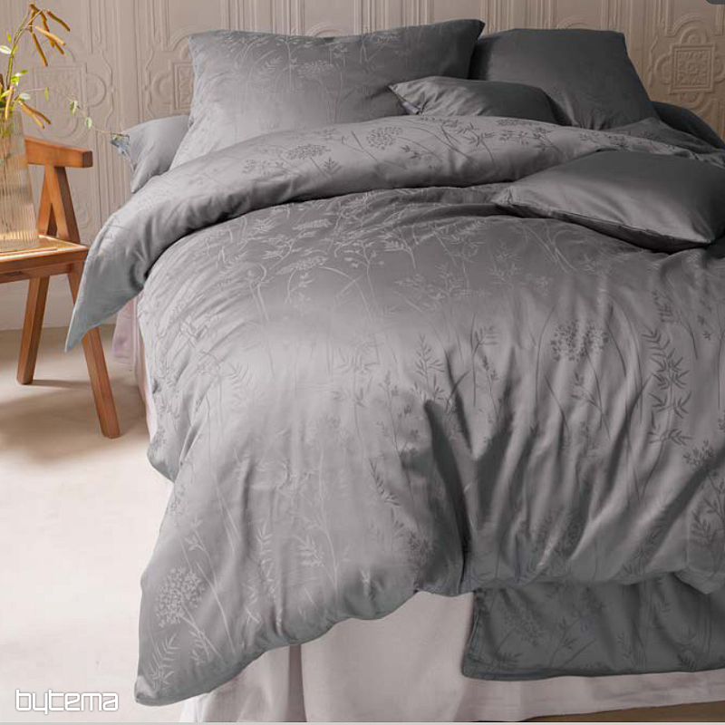 Luxuriöser Baumwolldamast RIO DUNKELGRAU