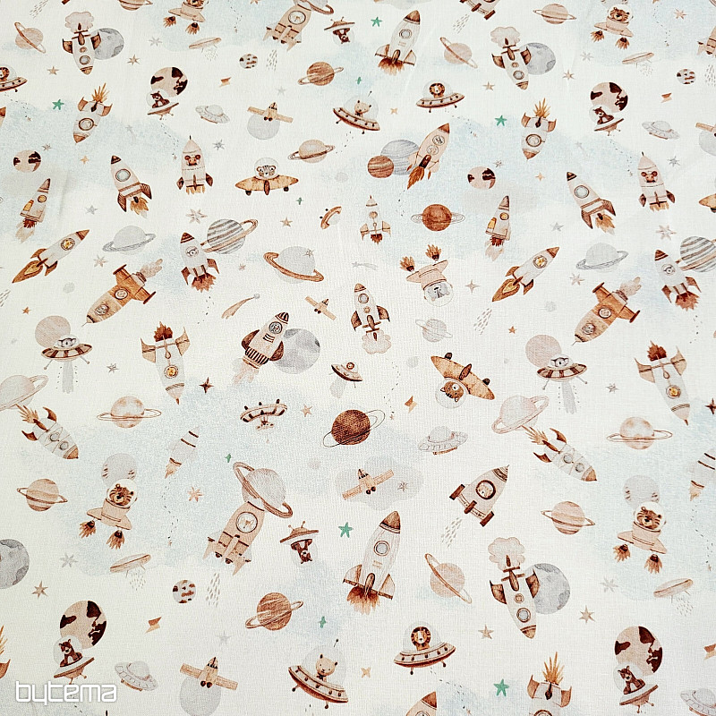 Baumwollstoff SPACE FUZBUZ