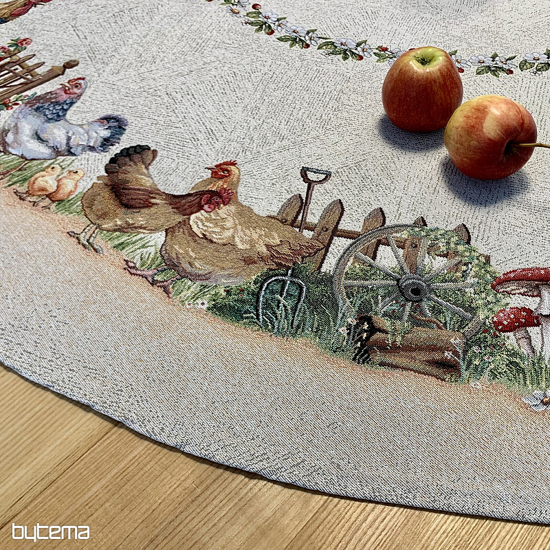 Runde Wandteppich-Tischdecke ROCK BY THE FENCE