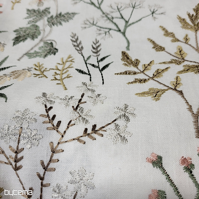 Bestickter Schal GINGER WHITE