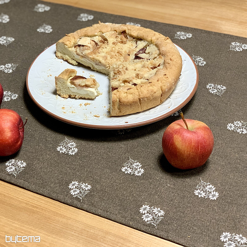 Jacquard-Schal ALPINE FLOWERS BRAUN