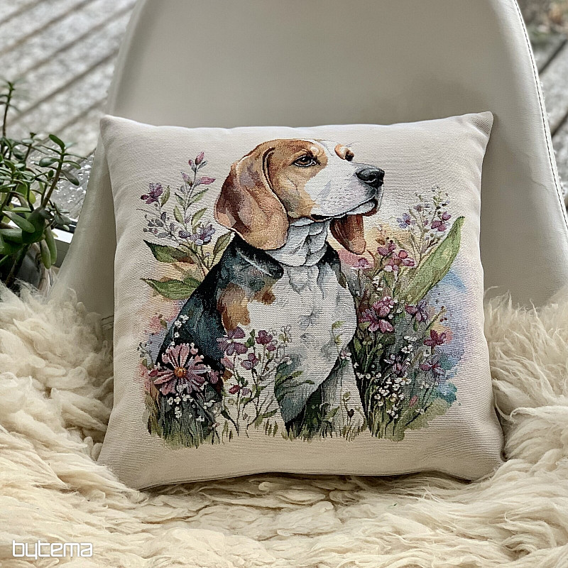 Wandteppich-Kissenbezug Beagle auf der Wiese