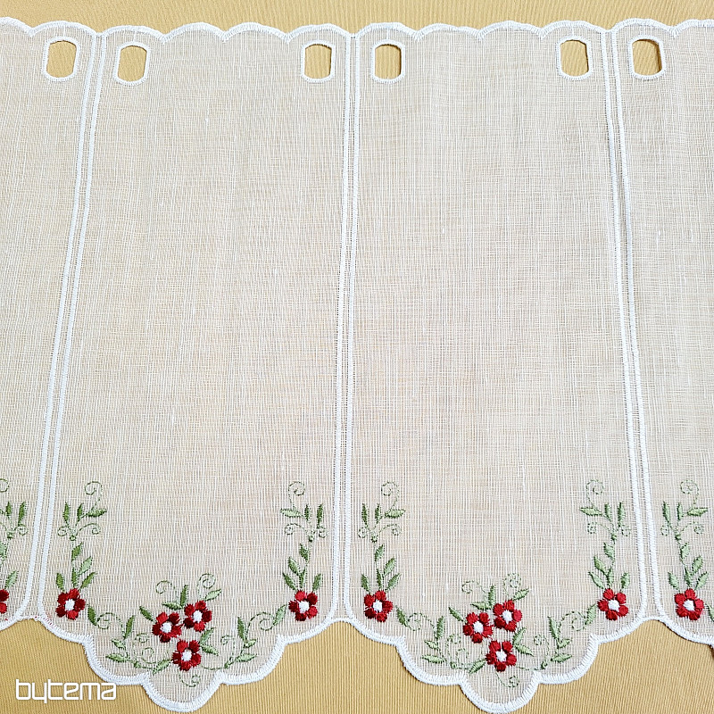 Buntglasvorhang BLUMEN ROT