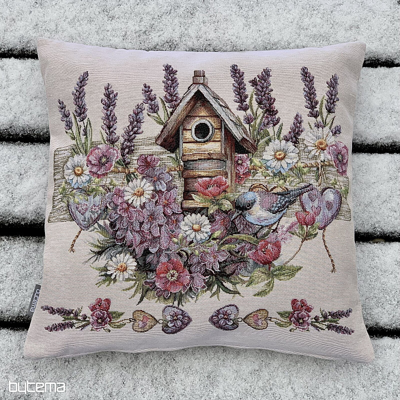 Wandteppich-Kissenbezug VOGELHAUS