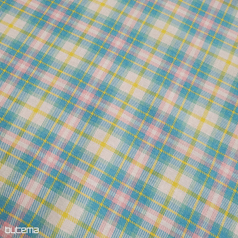 Dekorativer Stoff DEMER GRÜN ROSA