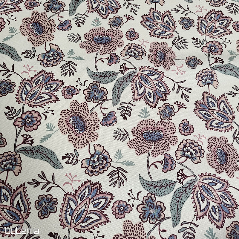 Baumwollstoff mit Boho-Blumenmuster