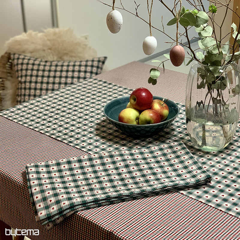 Tischdecke und Schal MAXI CORET grün