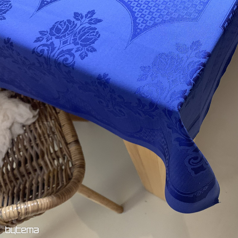 Tischdecke DAMASK dunkelblau 140 x 220