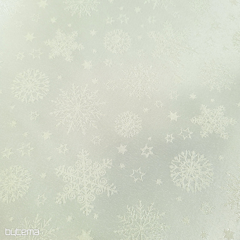 Dekorativer, einfarbiger Stoff FLAKES MIX CREME