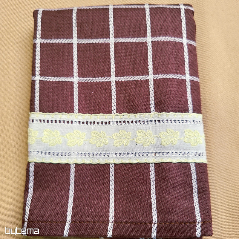 OMAS BRAUNE HANDTÜCHER MIT BLÄTTERN