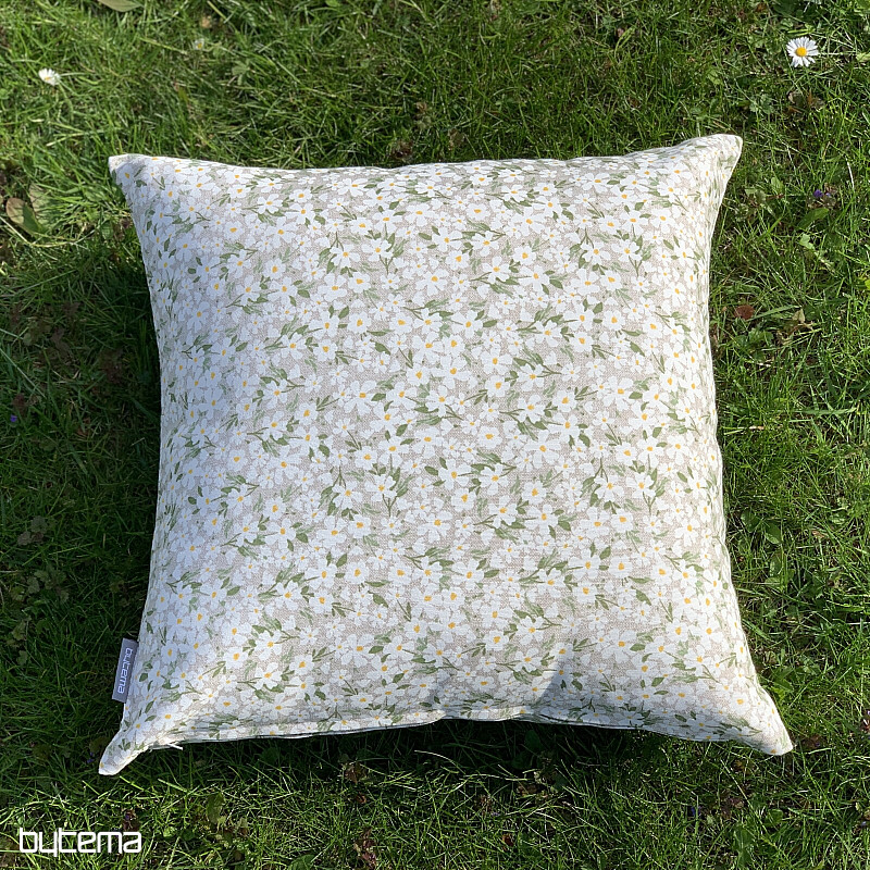 Dekorativer Stoff WEISSE BLUMEN