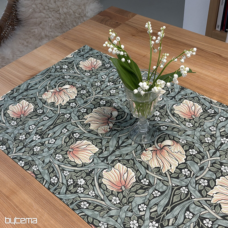 Tischdecke und Schal GOLDENE BLUMEN