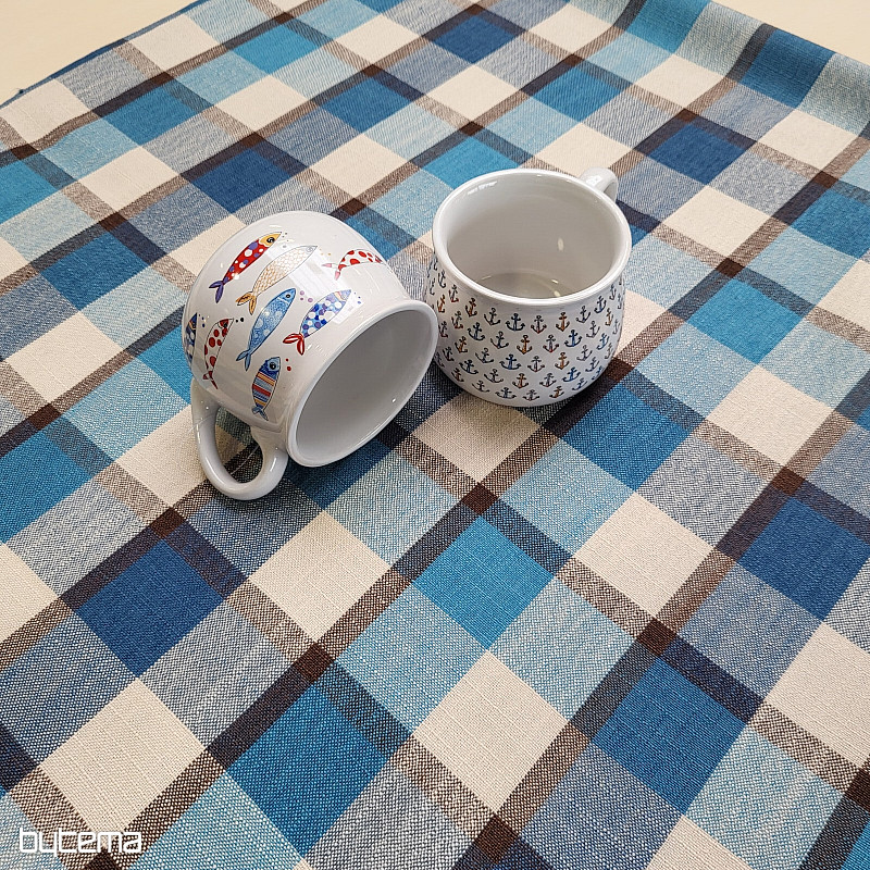 Tischdecke und Schal ATILA BLAU