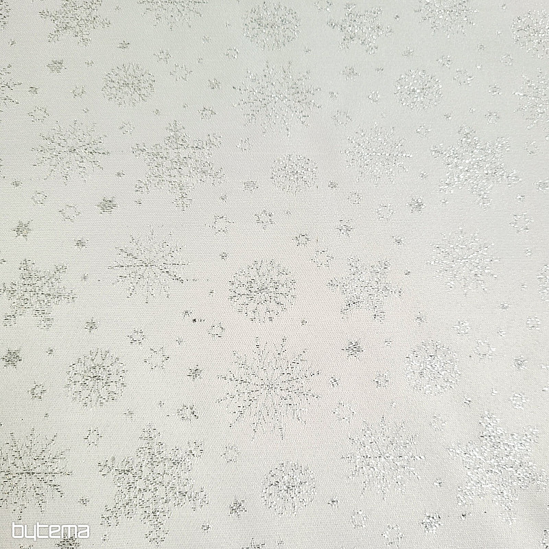 Dekorativer Teflonstoff FLAKES COPO LUREX silber