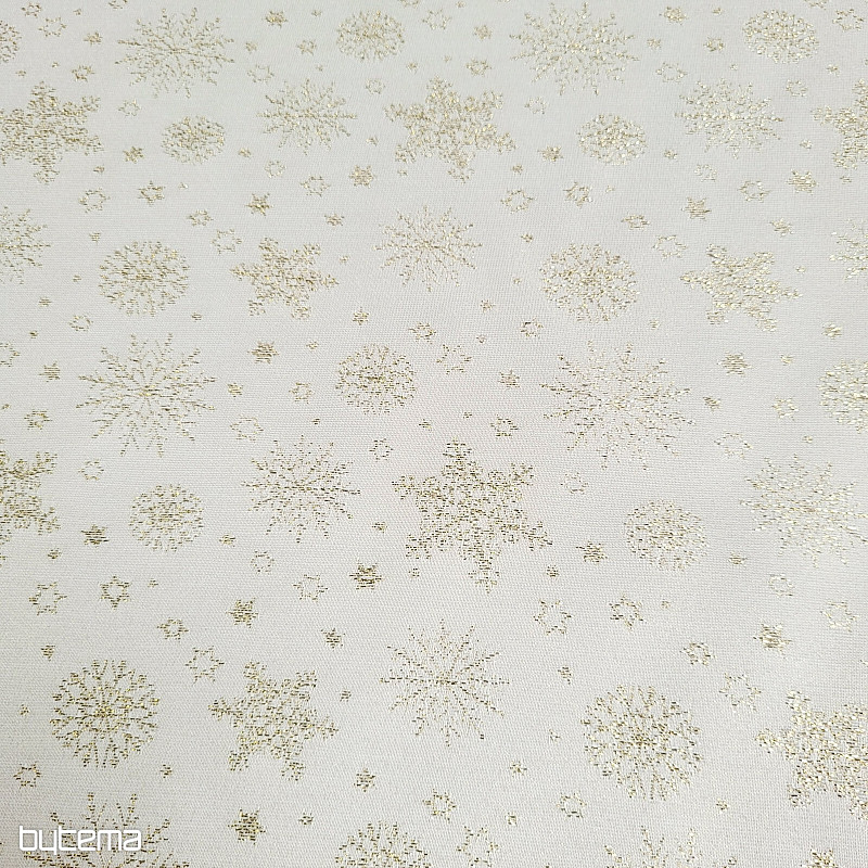 Dekorativer Teflonstoff FLAKES COPO LUREX gold