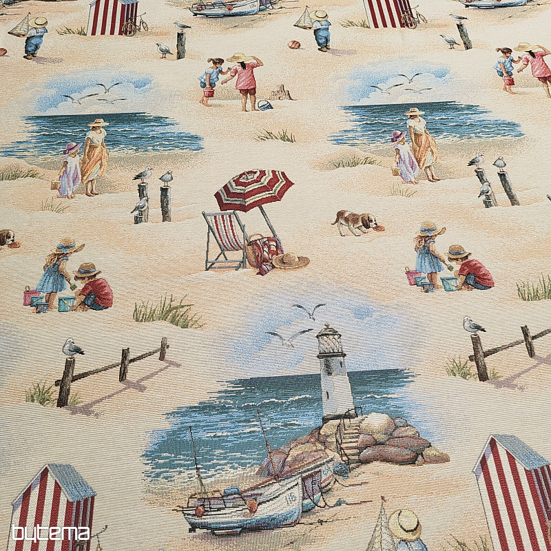 Wandteppichstoff KINDER AM STRAND