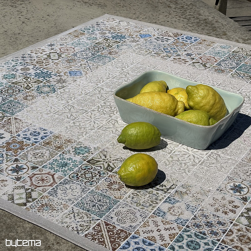 Wandteppich-Tischdecke und Schal, Vintage-Mosaik