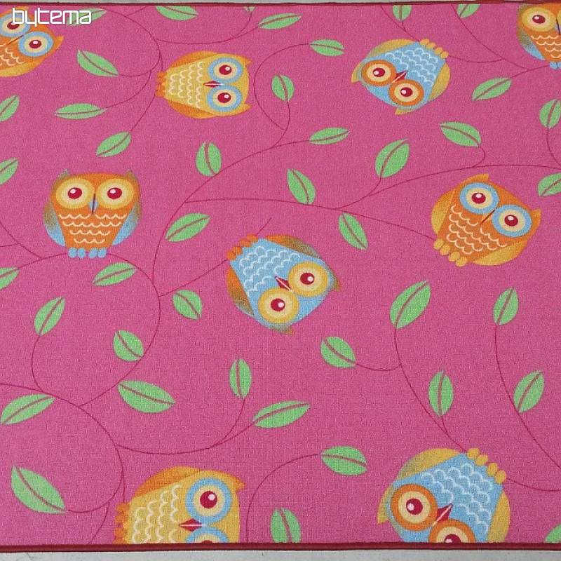 Kinderteppich für Mädchen EULEN- Happy owl  pink