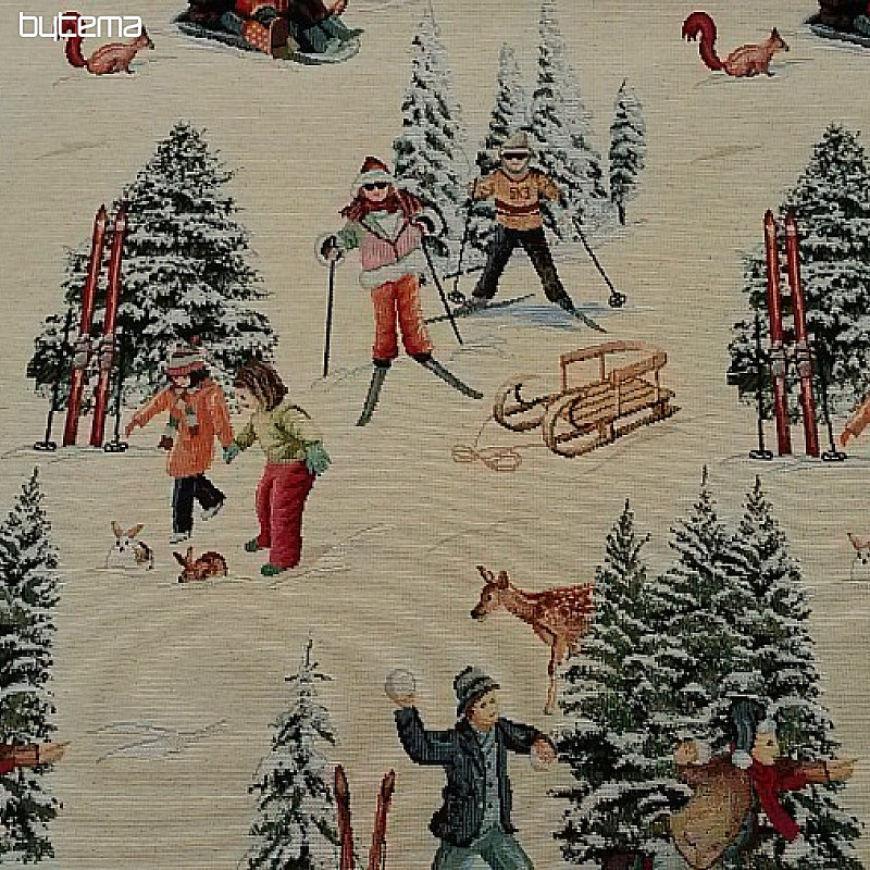 Gobelin Tischdecke, Schal Skifahrer