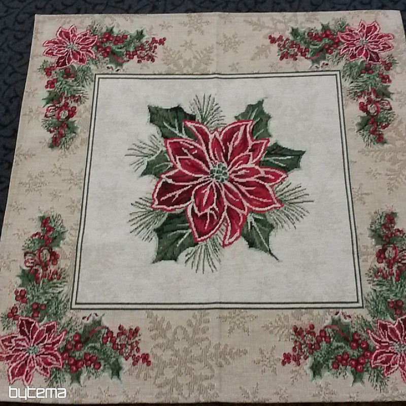 Gobelin Weihnachts-Tischdecke 45x45 Poinsettias LIDO