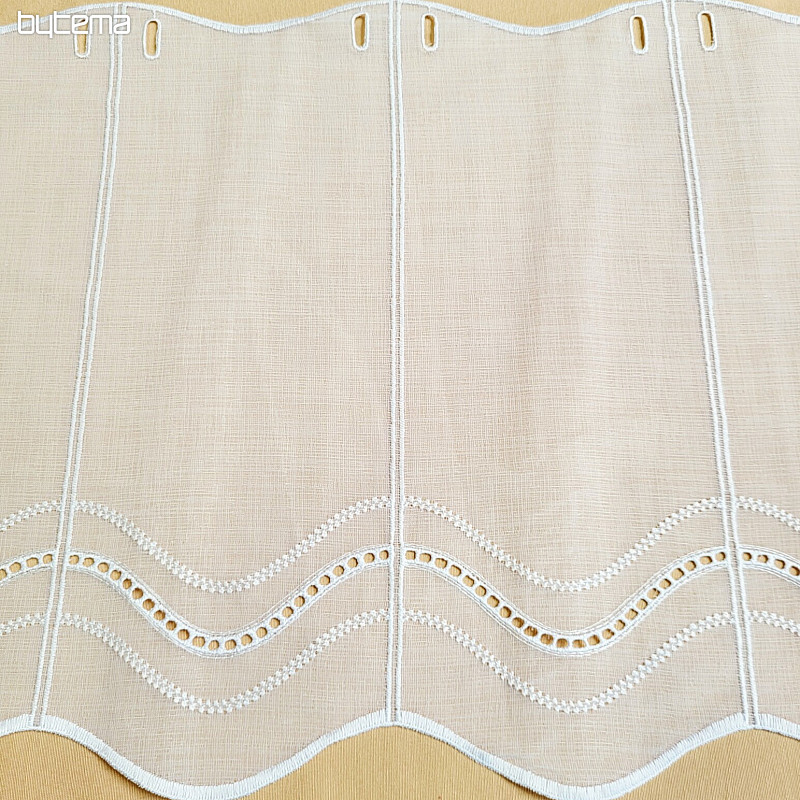 Moderne bestickte Gardine V52 weiss