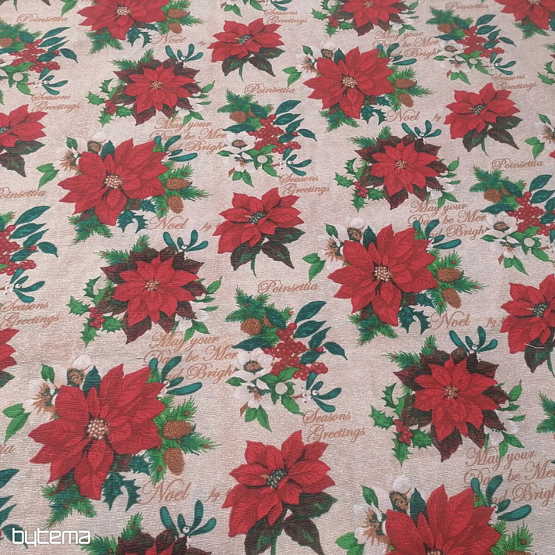 Dekorationsstoff Weihnachten Weihnachtsrose