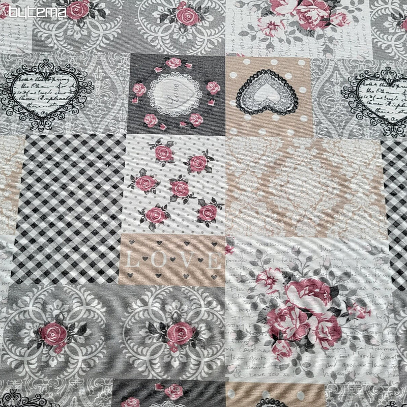 Dekorationsstoff LIA grau PATCHWORK