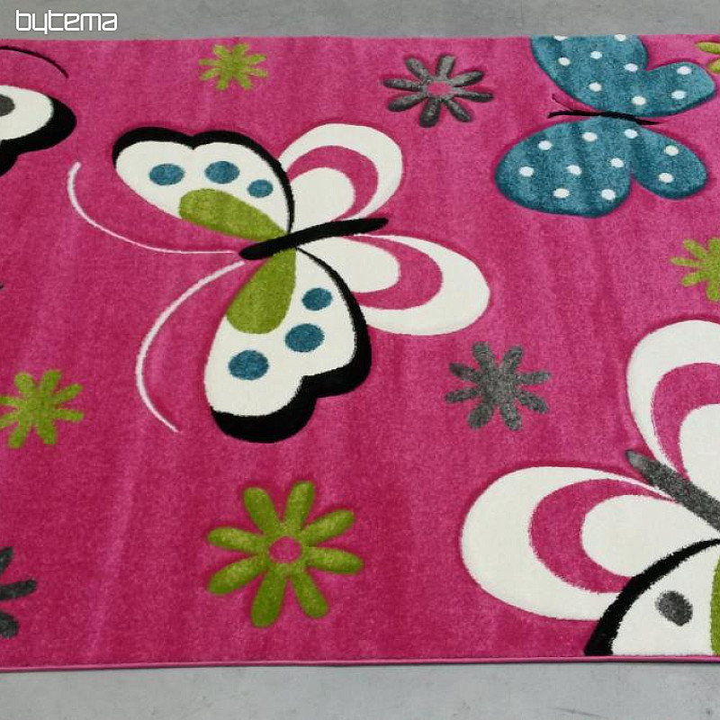 Kinderteppich SCHMETTERLINGE pink