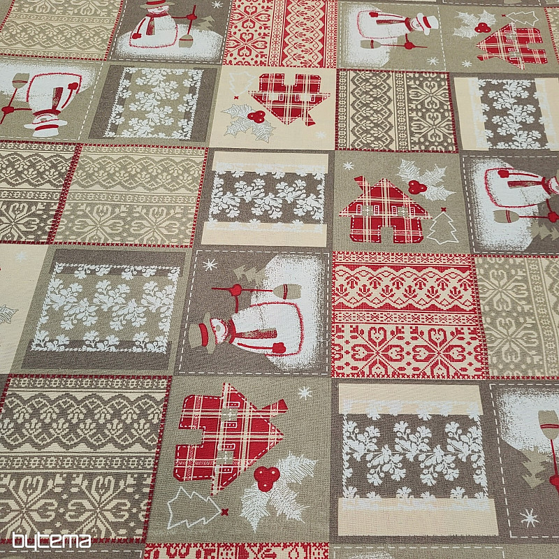 Weihnachtsdekorstoff Schneemann I