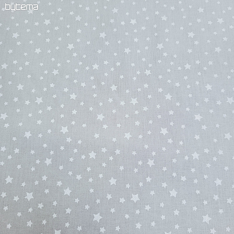 Baumwollstoff STARS grau