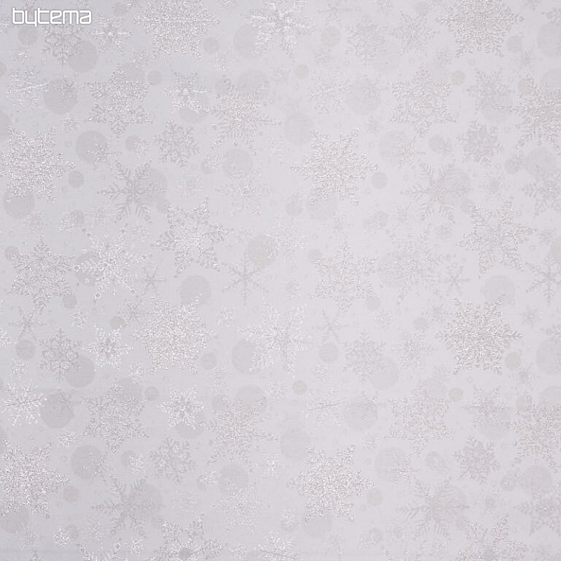 Dekostoffe jacquard SCHNEEFLOCKEN II. silver