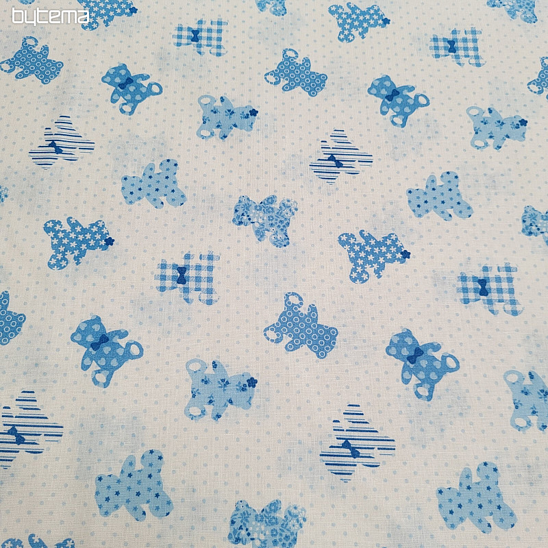 Baumwollstoff BABY TEDDY blau