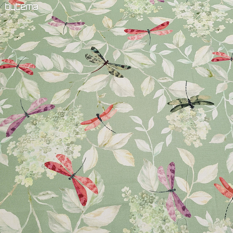 Dekorstoff ROSETO LIBELLE  grau-grün