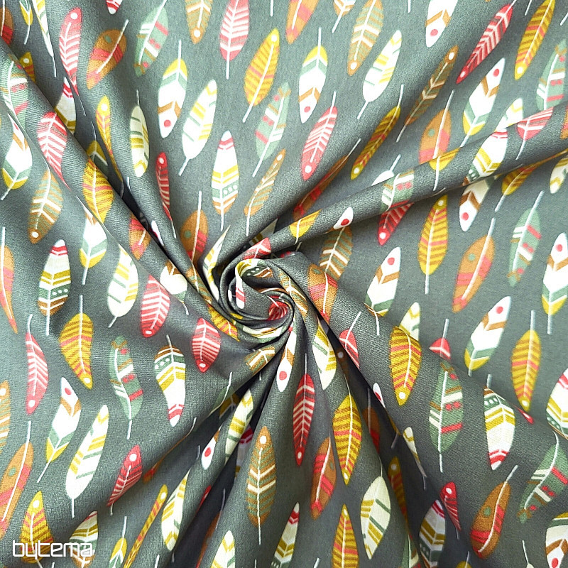 Baumwollstoff RETRO FEATHERS
