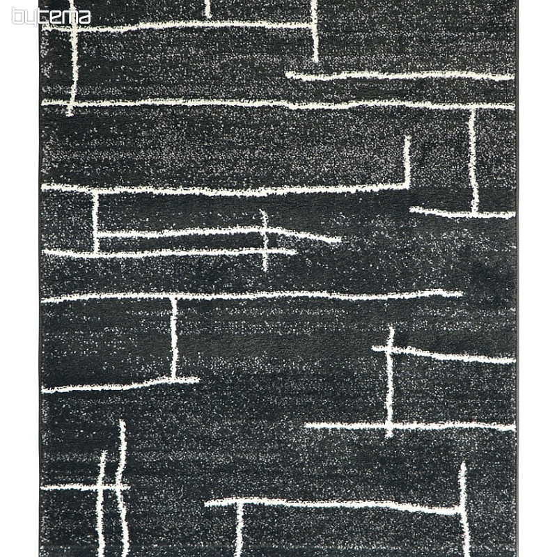 Stück Teppich DOUX Malerei Leinwand Linien dunkelgrau