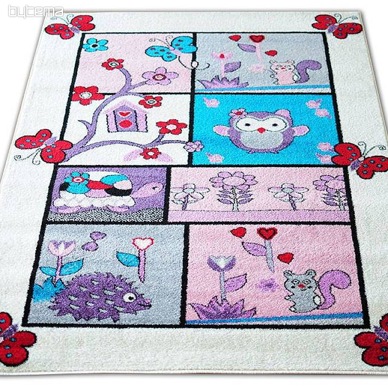 Kinderteppich TIERE creme