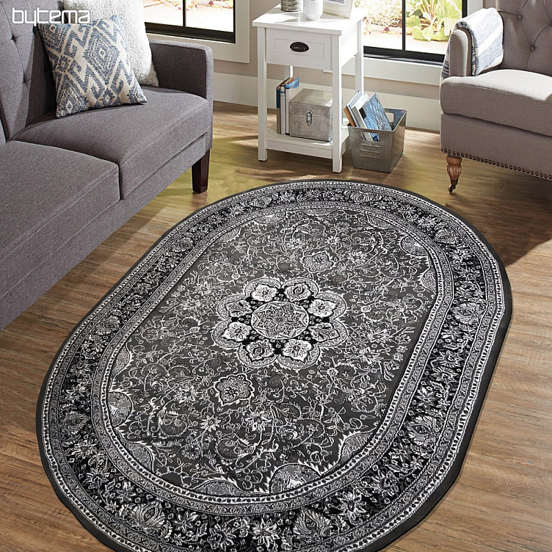 Ovaler Teppich EXKLUSIV grau