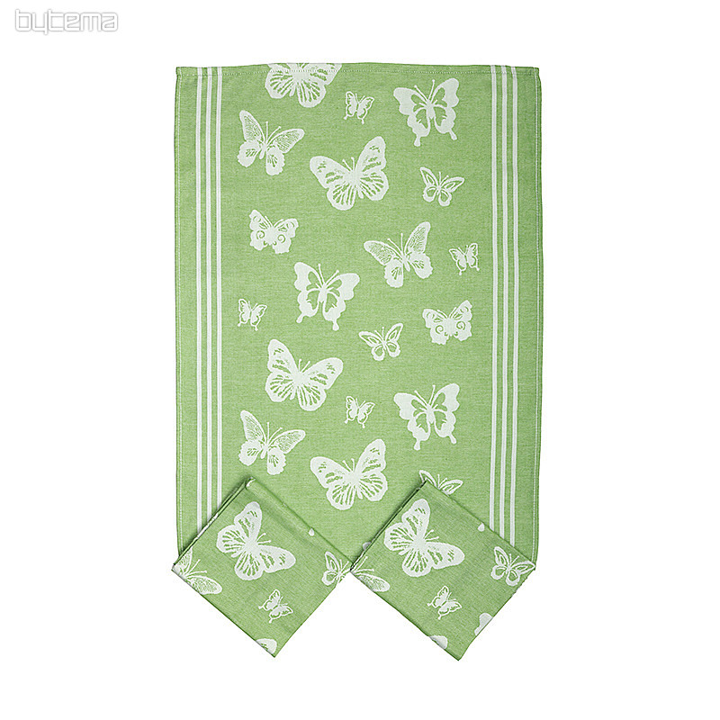 Handtücher Schmetterlinge grün 50x70cm 3St.
