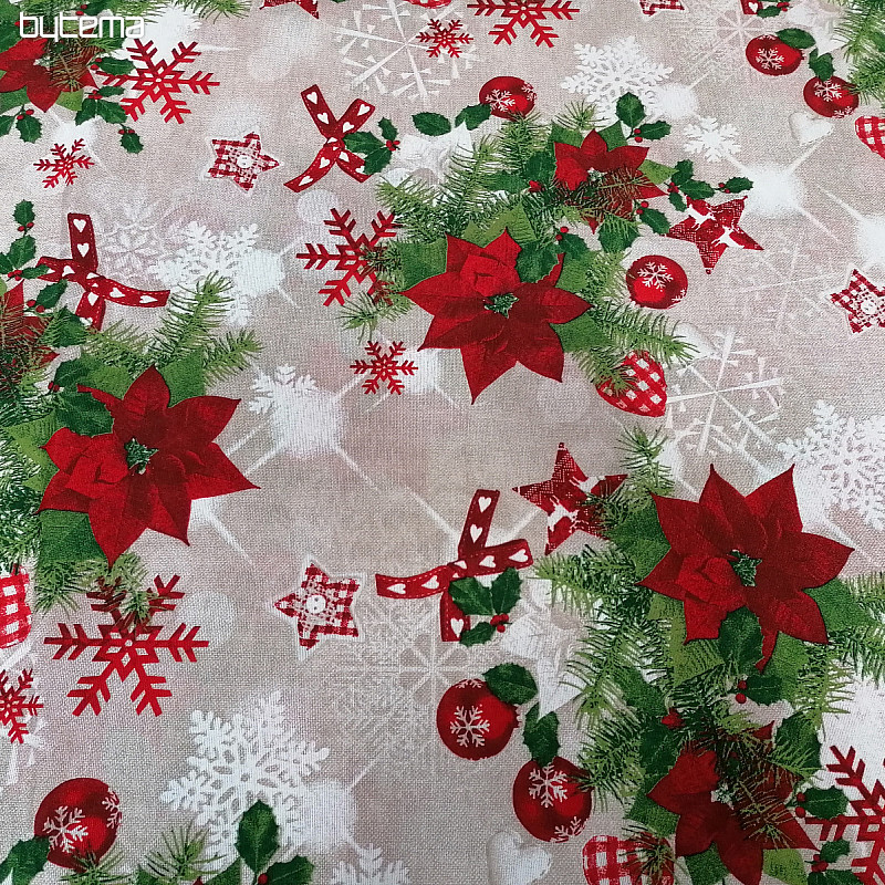 Weihnachtsdekor Stoff Winter star