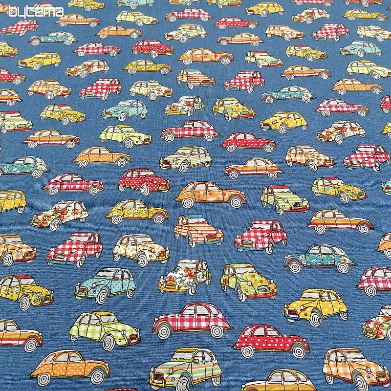 Baumwollstoff CARS blau