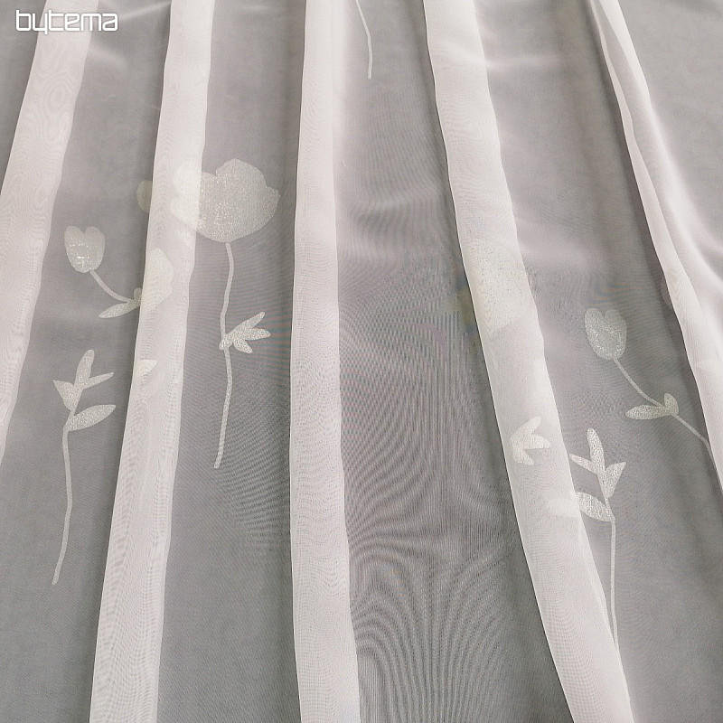 Vorhang voile BLUMEN beige